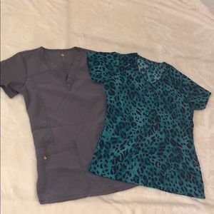 2 XS Scrub Tops